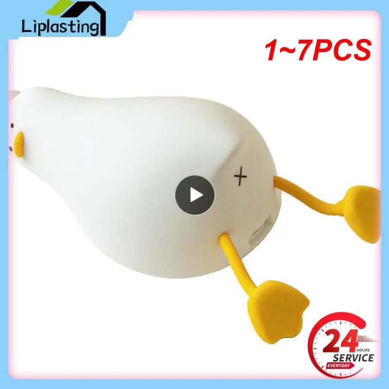 

1~7PCS Duck Nightlights Led Night Light Duckling Rechargeable Lamp USB Cartoon Silicone Children Kid Bedroom Decoration Birthday