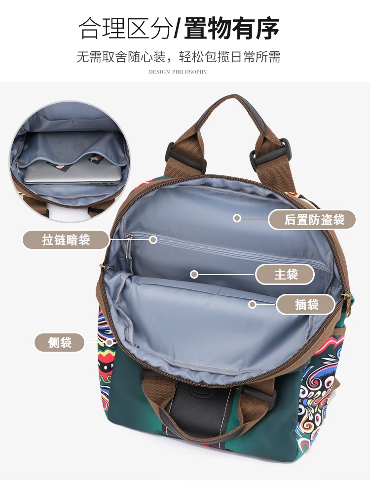 Новинка Осень-зима 2024 модный рюкзак вместительный женский дорожный в этническом