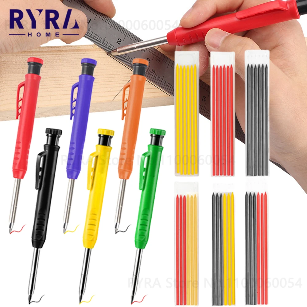 Set Woodworking Tools Mechanical Pencil Refill Construction Job Tools Carpentry Marking Scriber Hand Tool