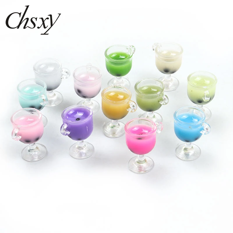 

10pcs 15*18mm Pearl Milk Tea Goblet Mini Cup Resin Charms for Jewelry Making Pendant Necklaces Earrings DIY Handmade Accessories