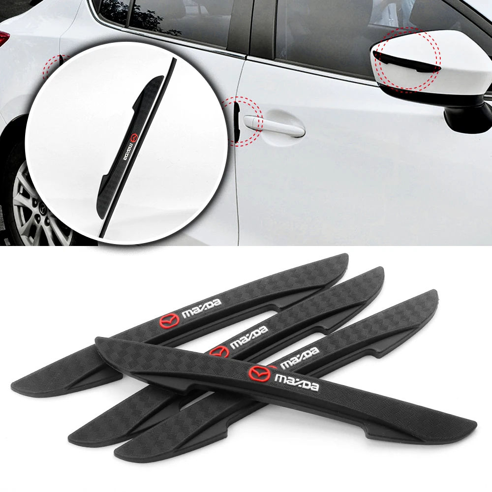 

4pcs Rubber Car Door Edge Protector Stickers Anti Collision Strips For Mazda 3 cx5 6 2 cx3 cx30 MS 6 323 626 RX-8 RX-7 GJ SPEED