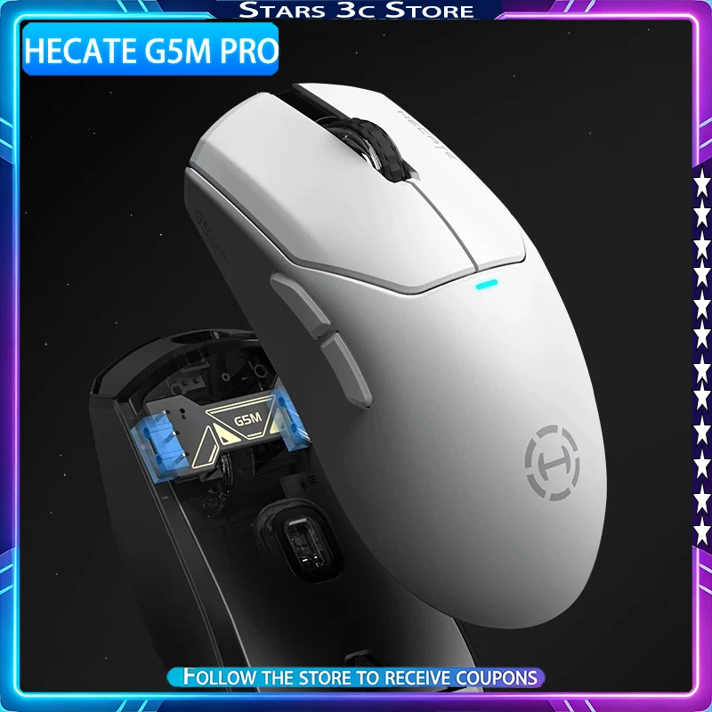 Фото Игровая/офисная мышь HECATE G5M Pro с горячей заменой переключателей, бесшумная, на сенсоре PAW3395, с частотой опроса 8K, легкая, с увеличенным радиусом действия, высокопроизводительная, для ПК, отличный подарок №1