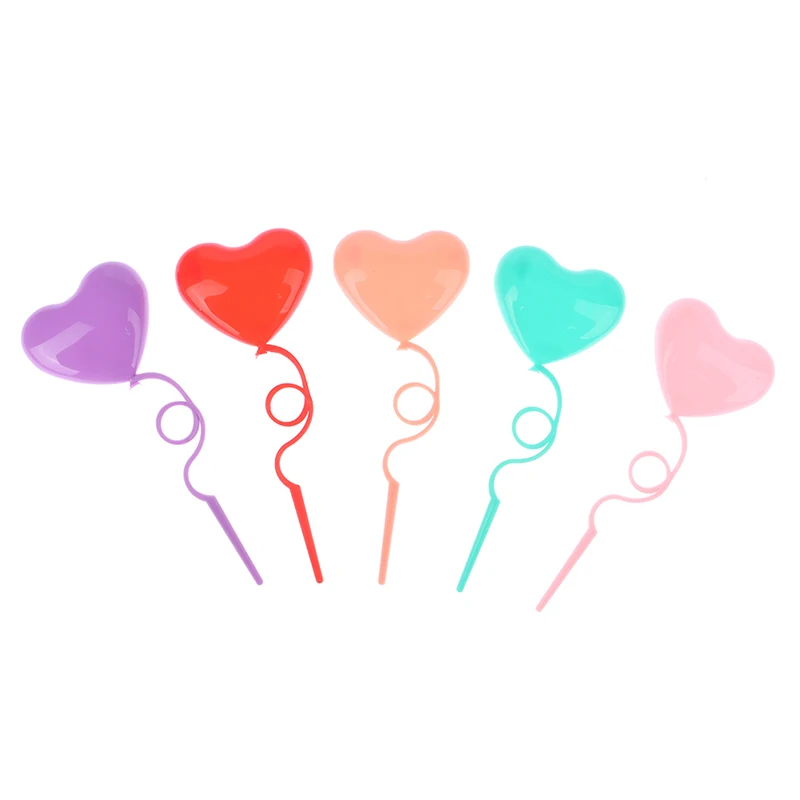

1 Набор воздушных шаров в форме сердца, топперы для торта, товары для вечеривечерние на День святого Валентина, разноцветные шары для кукольного домика