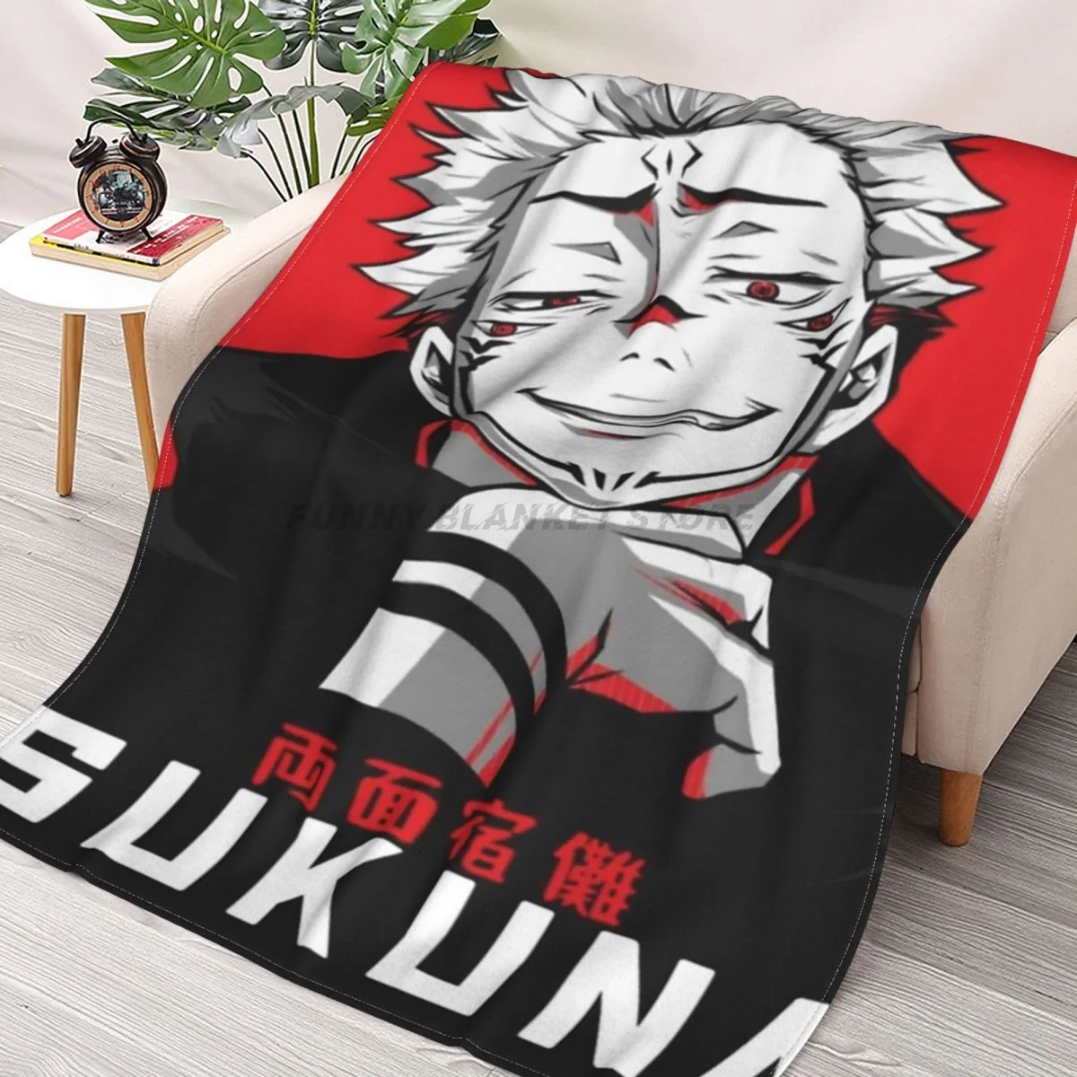 

Jujutsu Kaisen Sukuna 17 Throws Blankets Collage Flannel Ultra-Soft Warm picnic blanket bedspread on the bed