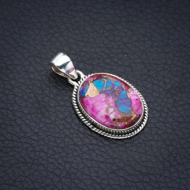 

StarGems Copper Chalcedony Handmade 925 Sterling Silver Pendant 1.25" F3742