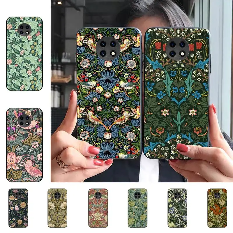 

William Morris Strawberry Thief Design Phone Case For Redmi 9 5 S2 K30pro Silicone Fundas for Redmi 8 7 7A note 5 5A Capa