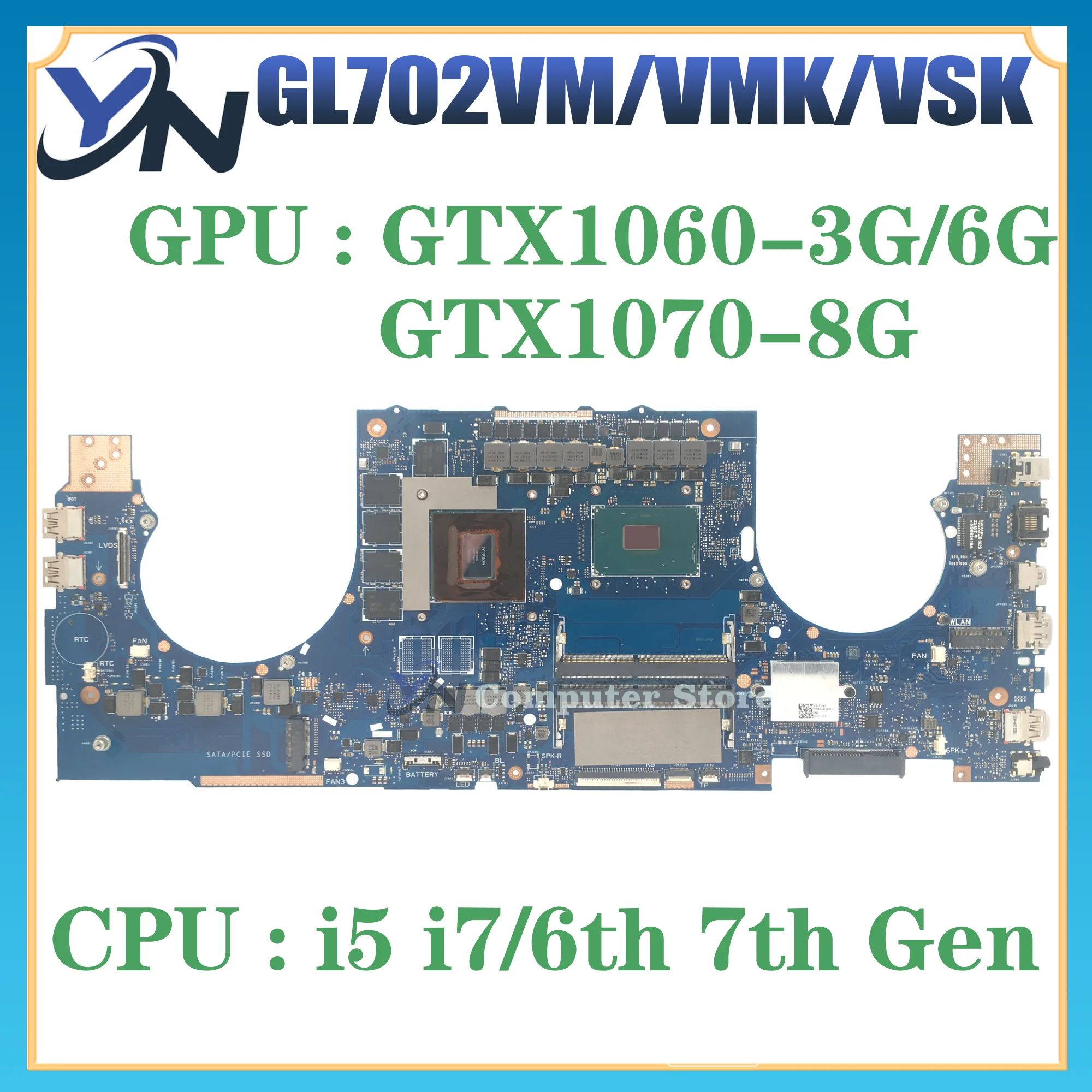 Материнская плата для ноутбука ASUS FX70V GL702VMK GL702VSK GL702VS GL702VML GL702