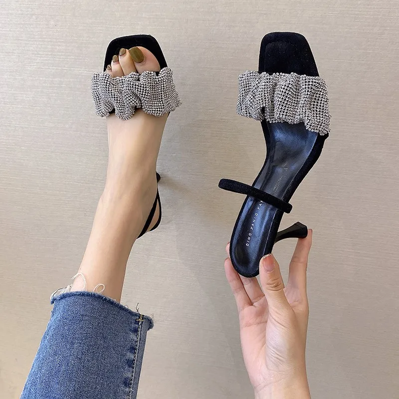 

Женские сандалии-гладиаторы на высоком каблуке, с ремешком на пятке