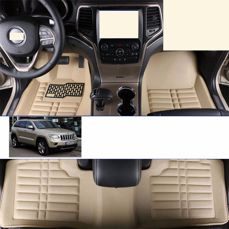

leather auto car floor mats for jeep grand cherokee wk2 2011 2012 2013 2014 2015 2016 2017 2018 accessories covers