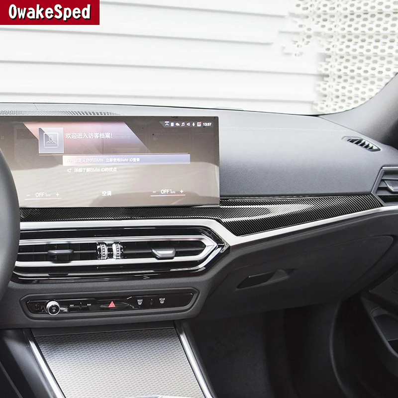 

Car Control Dashboard Cover Trim Carbon Pattern Decoration Strip For BMW 3 Series G20 G28 M2 M3 i3 40L i4 M50 Interior Accessory