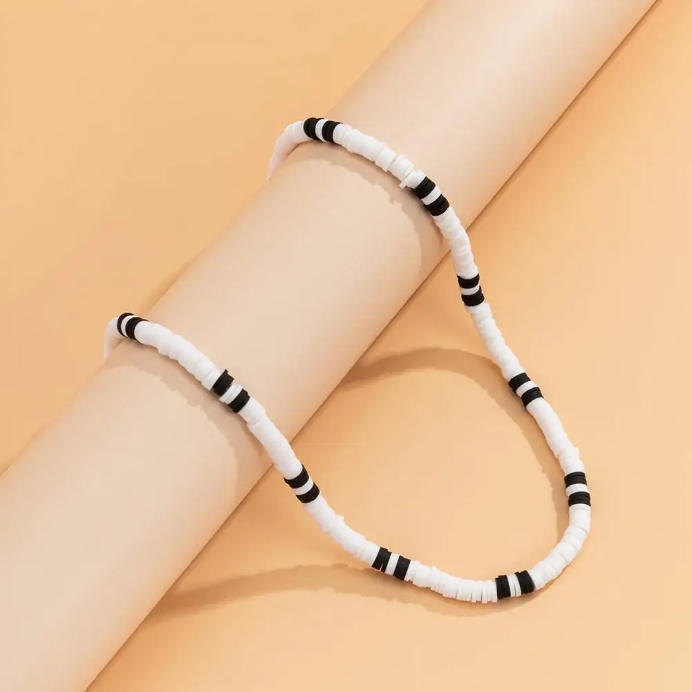 Мужское ожерелье из глины белое/черное короткое колье-колье повседневное