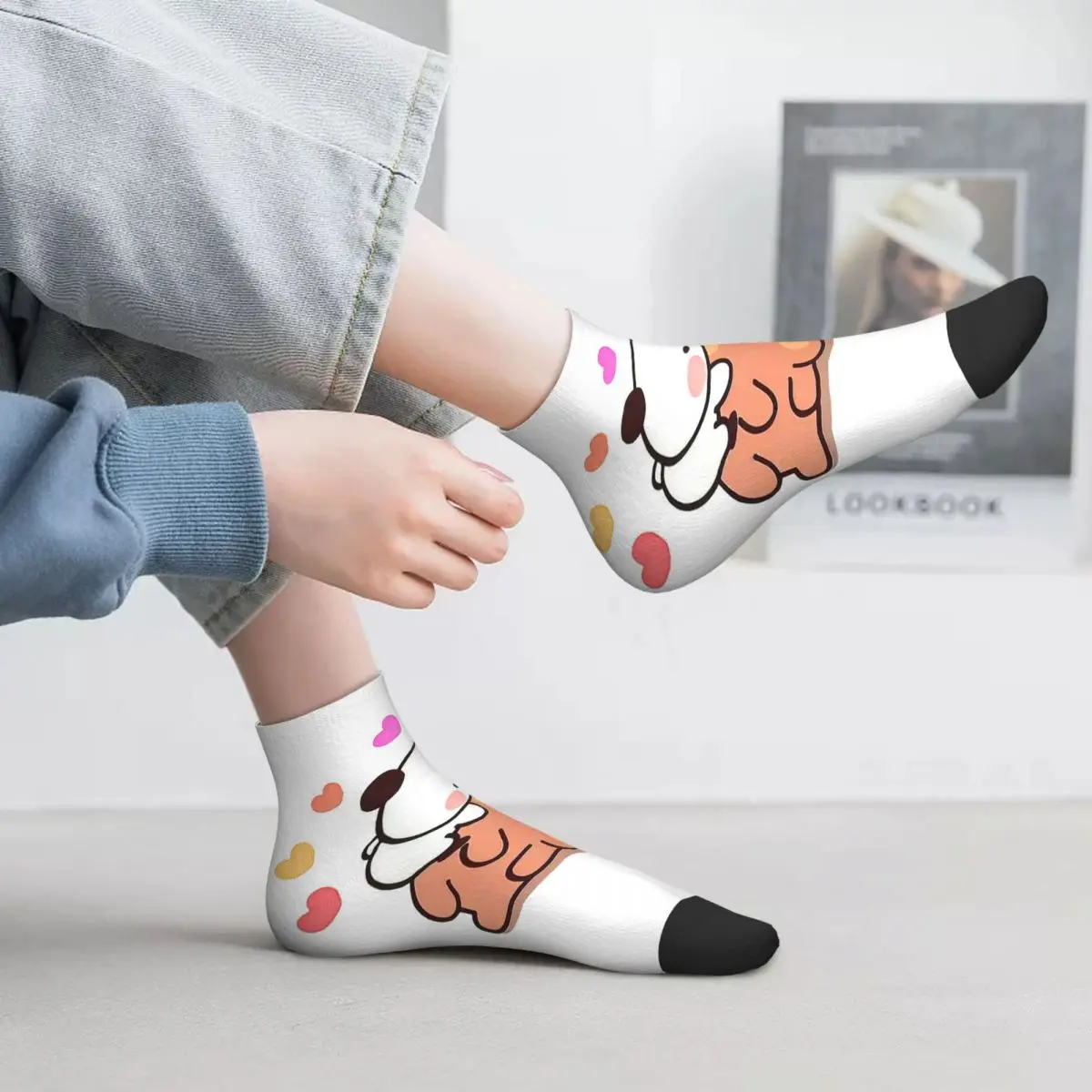 Носки с воздушными шарами персикового цвета и гома Бубу Дуду супер мягкие чулки в