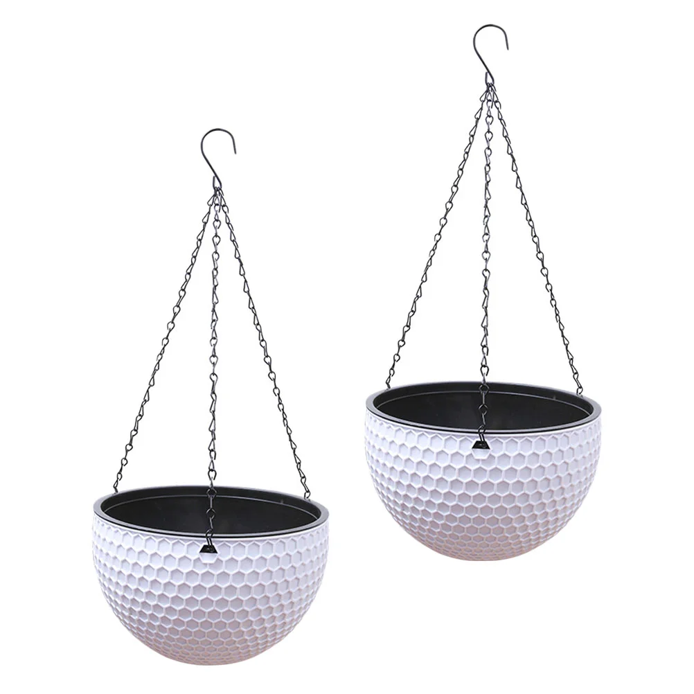 

2 Pcs Flowerpot Hanging Plants Holder Floral Decor Garden Planter Outdoor Plastic Chlorophytum Basin Type