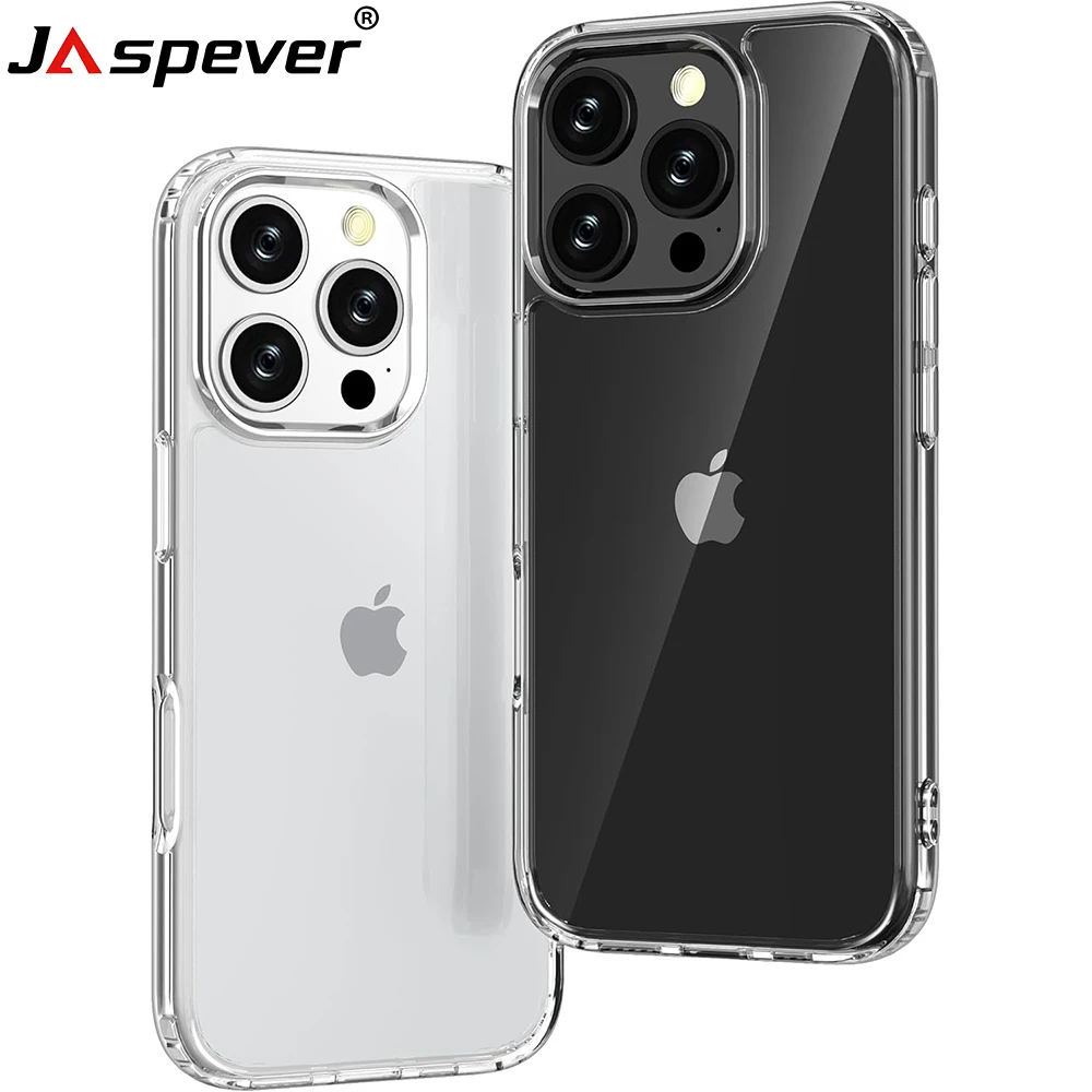 Фото Гибридный противоударный чехол из PC+TPU для iPhone 18, 17 Air, 17E, 16, 16E, 15, 14 Plus, 13, 12, 11 Pro Max – прозрачная жесткая задняя панель, мягкий тонкий корпус №1