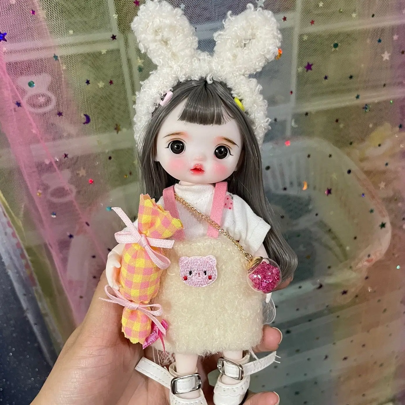 

16cm Ob11 Nendoroid Doll Girl 1/12 Bjd Handmade Makeup Doll Toys Cute 3D Eyes Dress Up Toy with Gift Box Children Birthday Gifts