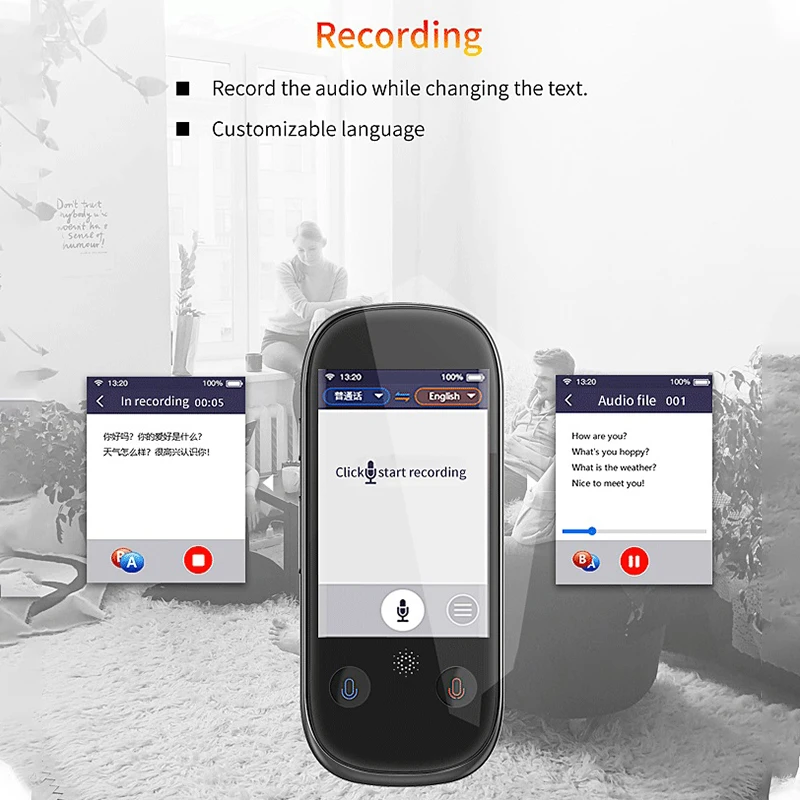 

Portable Translation W1 Pro 117 Language Two Way Instant Speech Translator Device Offline Automatic Voice Translator