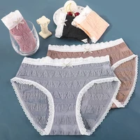 sexy lace panties cotton briefs womens lingerie breathable thin underpants summer antibacterial underwear female intimates m2xl