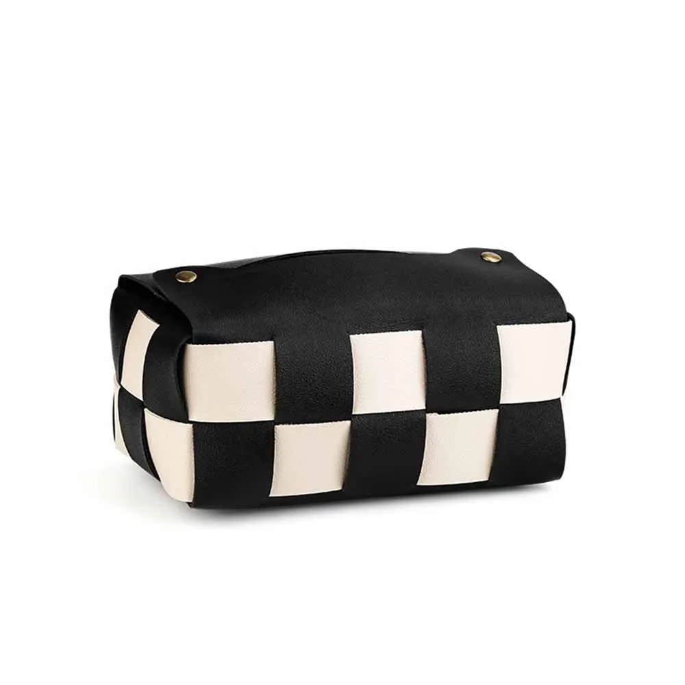 Creative Checkerboard Patterns Tissue Box Car-carrying Tissue Paper Holder PU Anti-Moisture Tissue Container Hound's-tooth