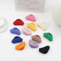 2022 korean vintage matte solid color leaf shaped claws shark clip hair grip hair clips for women girls headdress accessories