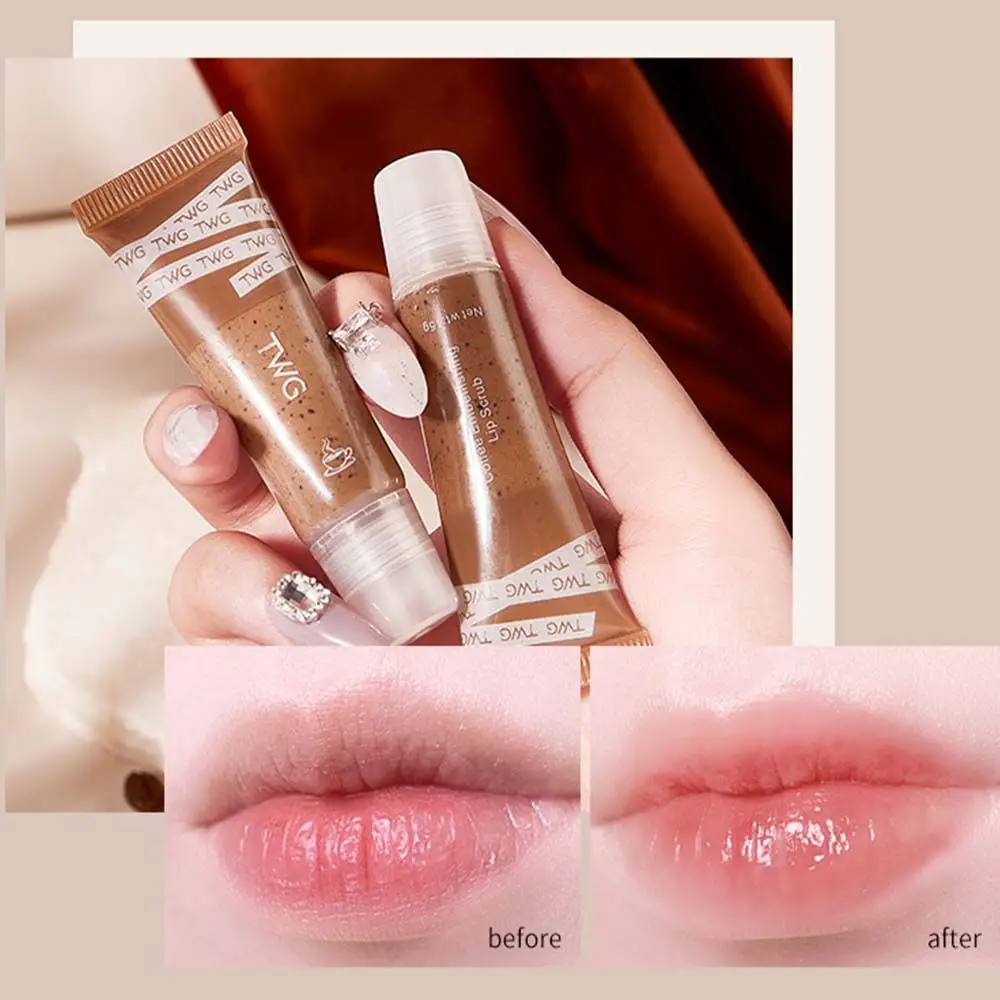 

15ml Exfoliating Dead Skin Removal Coffee Lip Scrub Moisturizing Nourishing Lip Balm Strong Effect Lip Care Tools