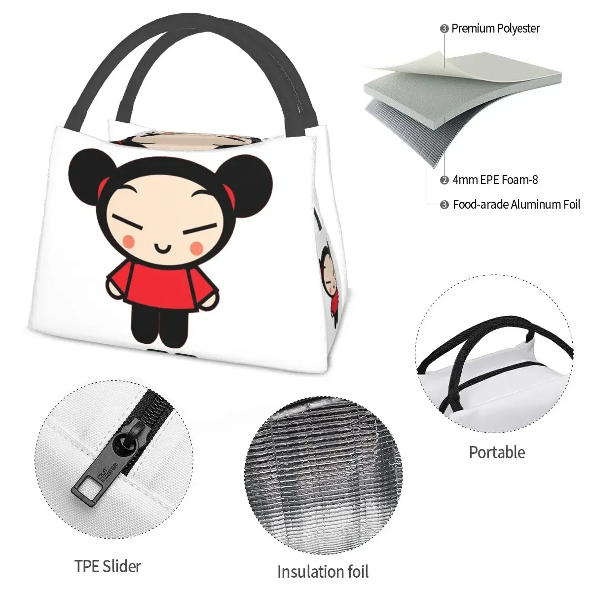 Милая сумка для обеда Pucca изолированная коробка бенто водонепроницаемая