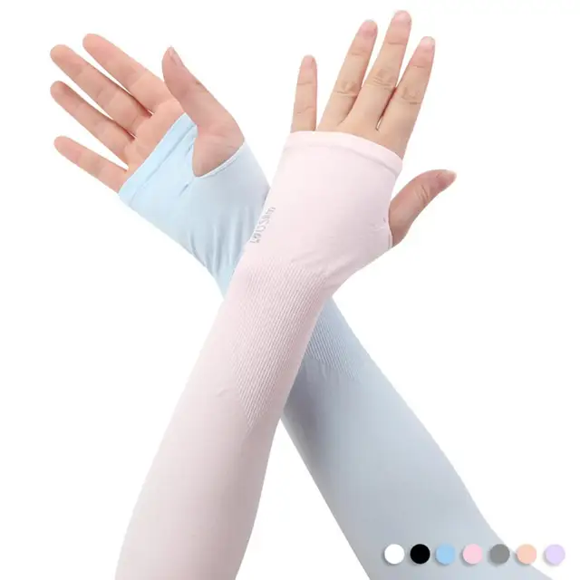 1 Pairs iIce Sleeve Sunscreen Arm Sleeves Arm Guard Ice Silk Covers Oversleeve UV Protection Cycling and Driving Thin Men 2
