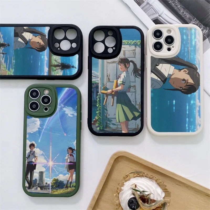 

Anime Suzume No Tojimari Phone Case For IPhone 11 14 12 13 Pro Max Mini Xs X Xr 7 8 Plus SE2020 Leather Fundas Telefoon Cover