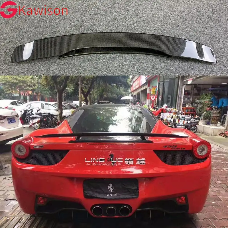 

For Ferrari 458 Coupe Convertible 2011 2012 2013 Car Styling Carbon Fiber Rear Roof Spoiler Tail Trunk Wing Decoration