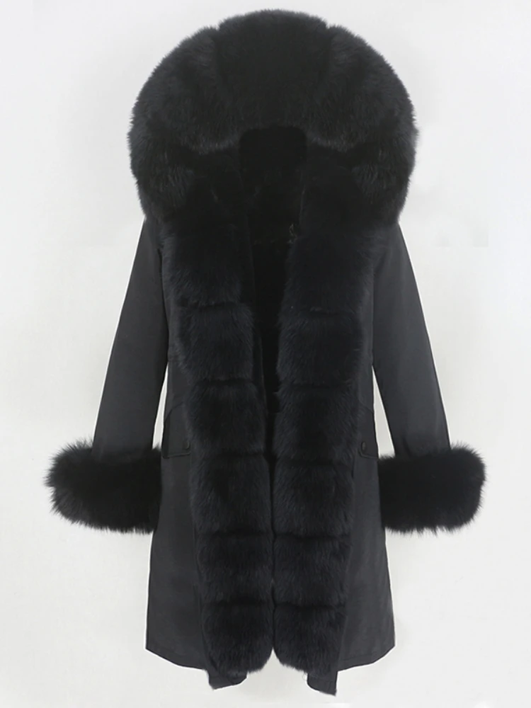 Женская непромокаемая парка на натуральном меху с капюшоном из лисьего меха |