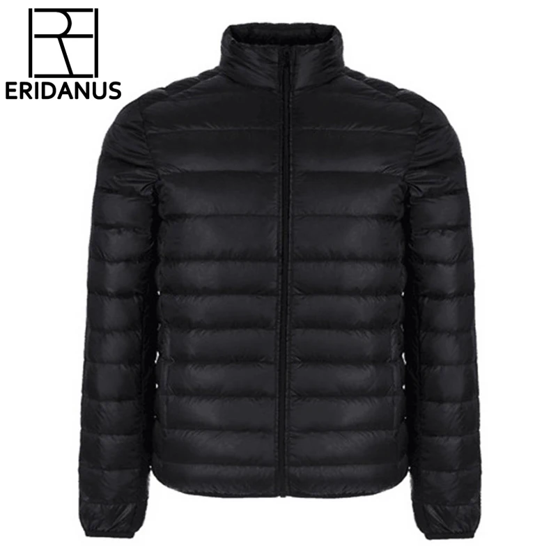 Winter Jacket Men 2017 New Fashion Men's Short Ultra-thin Lightweight Down Coats Stand Collar Simple Design Solid Jackets M415