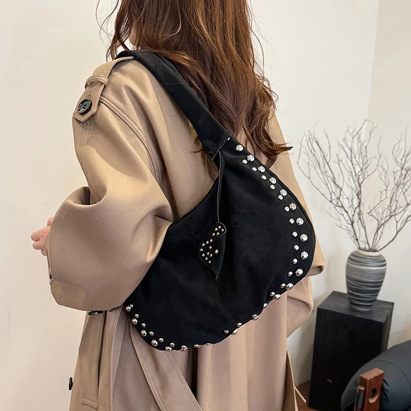 Винтажная сумка подмышки из искусственной замши женская модная на плечо с