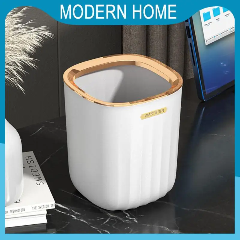 

Small Paper Basket Without Cover And Pressure Ring In Living Room Light Luxury Wind Paper Basket Plastic Office Storage Bucket