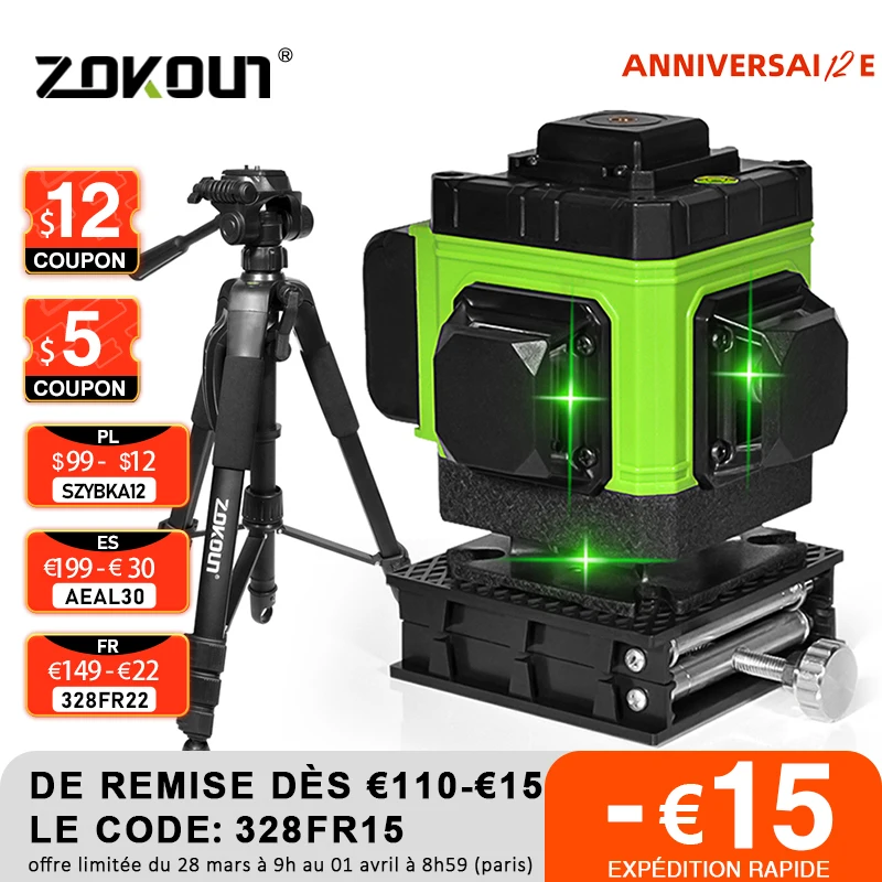 

CLUBIONA IE12A 12 линий 3D зеленый лазерный уровень Горизонтальные и вертикальные поперечные линии с новым стилем штатива H143