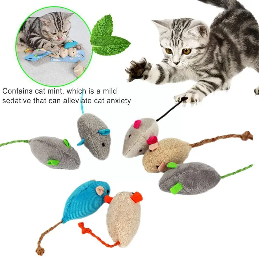 

Pet Toy Catnip Mice Cats Toys Fun Plush Mouse Cat Toy For Kitten Colorful Cute Plush Interactive False Mouse Pet Cat Access L0R0