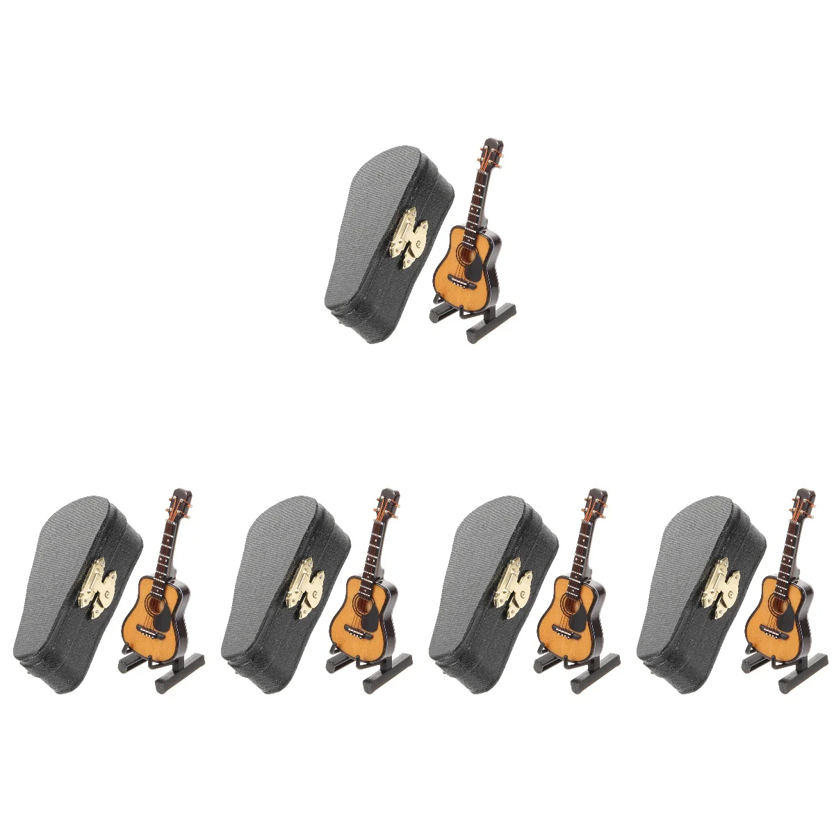 

5 Sets of Miniature Guitar Model Tiny Guitar Model Kid Guitar Toy Miniature Landscape Prop