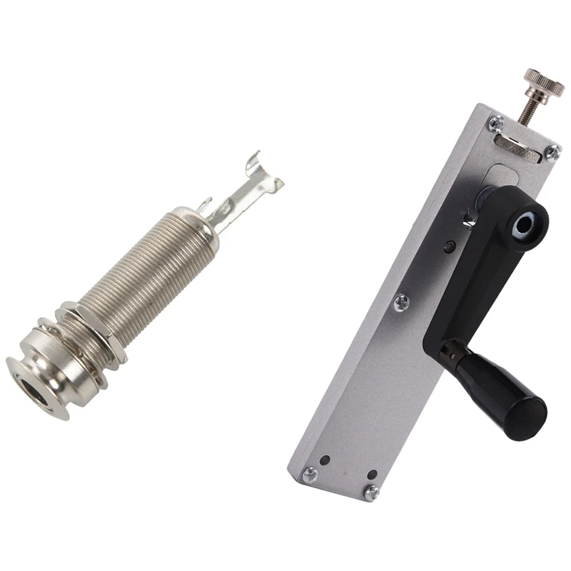 

10PCS Guitar Pickup Endpin Output Jack Nickel Strap Lock & 1 Pcs Luthier Tool Fretwire Bender Fret Wire Bending Tool