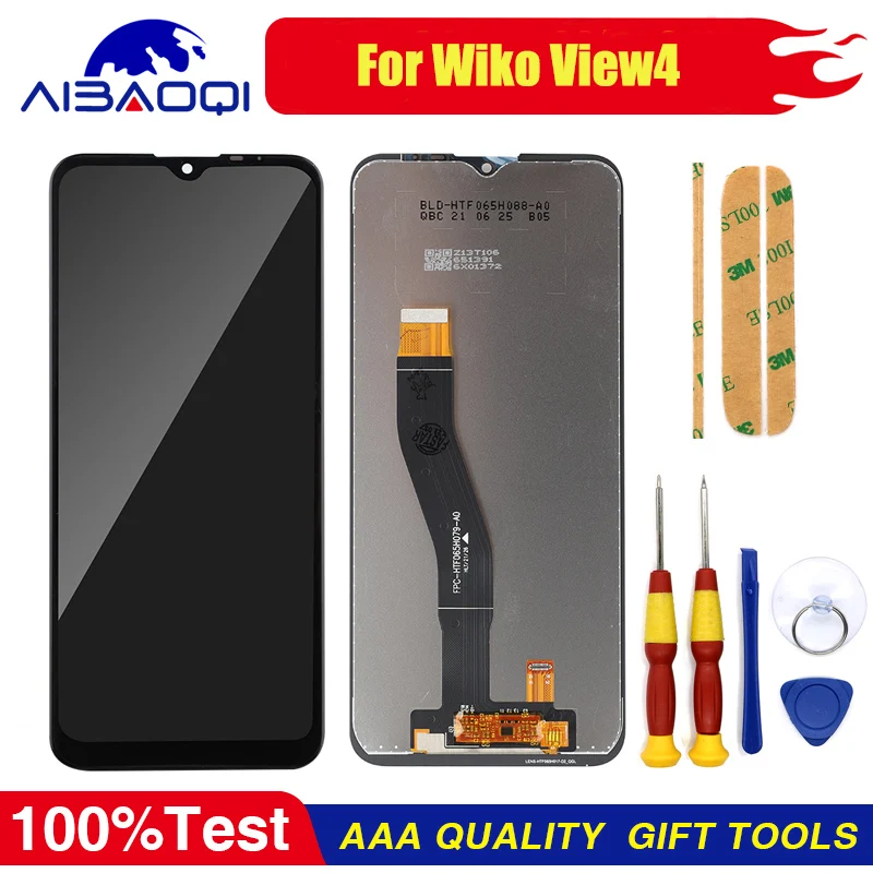 100% Оригинальный 6,52 дюймовый ЖК-дисплей WIKO View 4 + дигитайзер сенсорного экрана + рамка в сборе дигитайзер