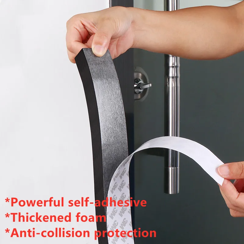 Черная односторонняя пенопластовая лента 5 метров самоклеящаяся уплотнительная