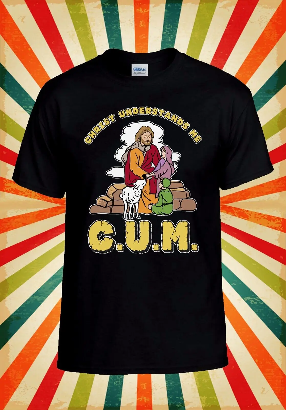 Веселая бейсбольная футболка унисекс с надписью C.U.M Христос понимает меня для