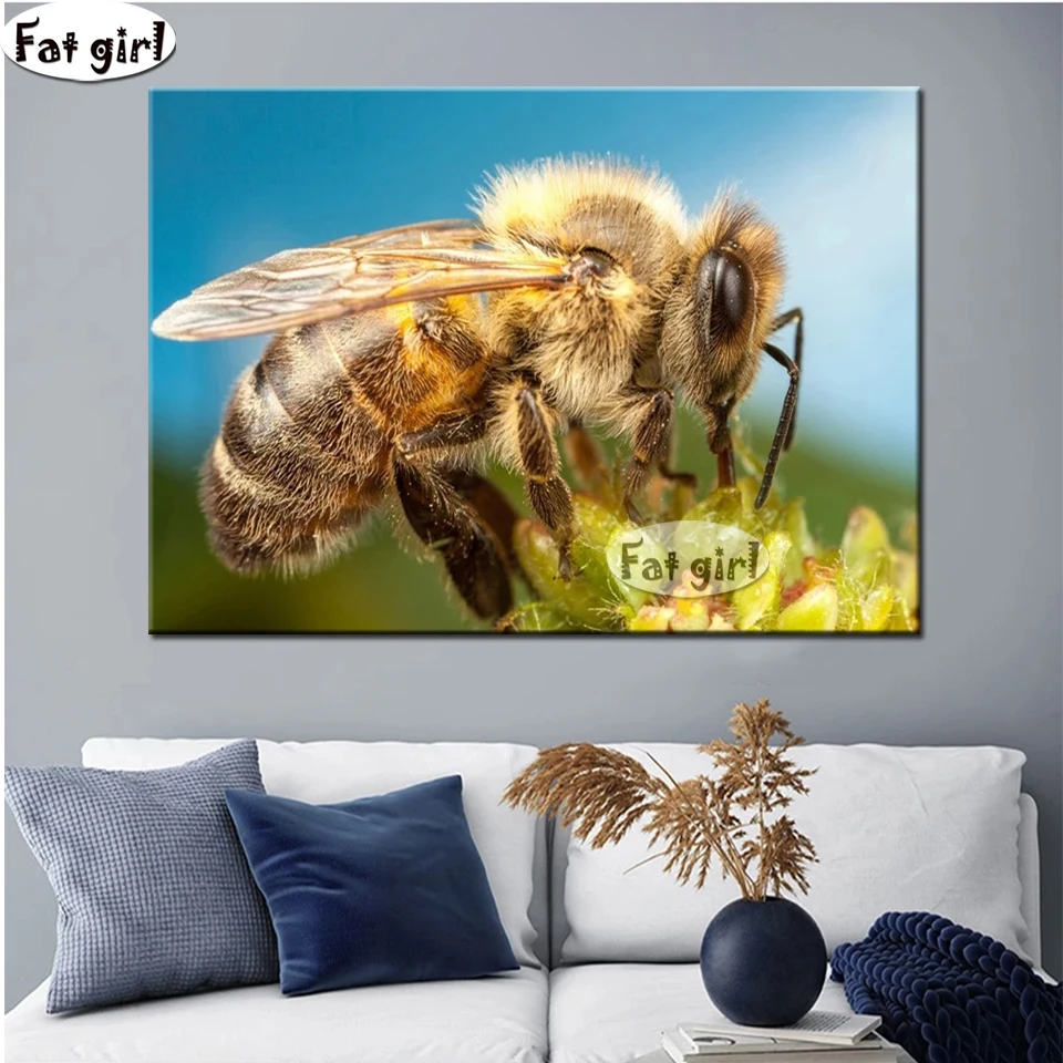 

Полноразмерная/круглая 5D алмазная живопись, усердно работающая пчела, алмазная вышивка, распродажа, животное, ручная работа, ландшафтное ук...