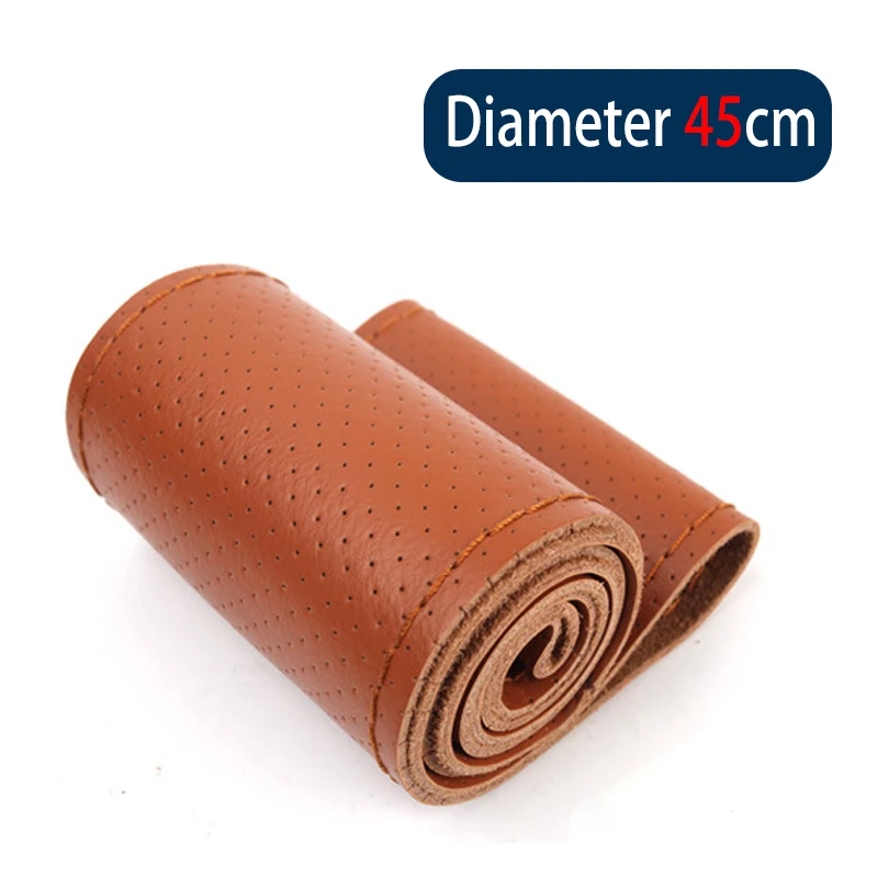 

Большой размер чехол на руль автомобиля грузовика для грузовика автобус DIY ручной работы из натуральной кожи чехол на руль 42 см 45 см 47 см 50 см