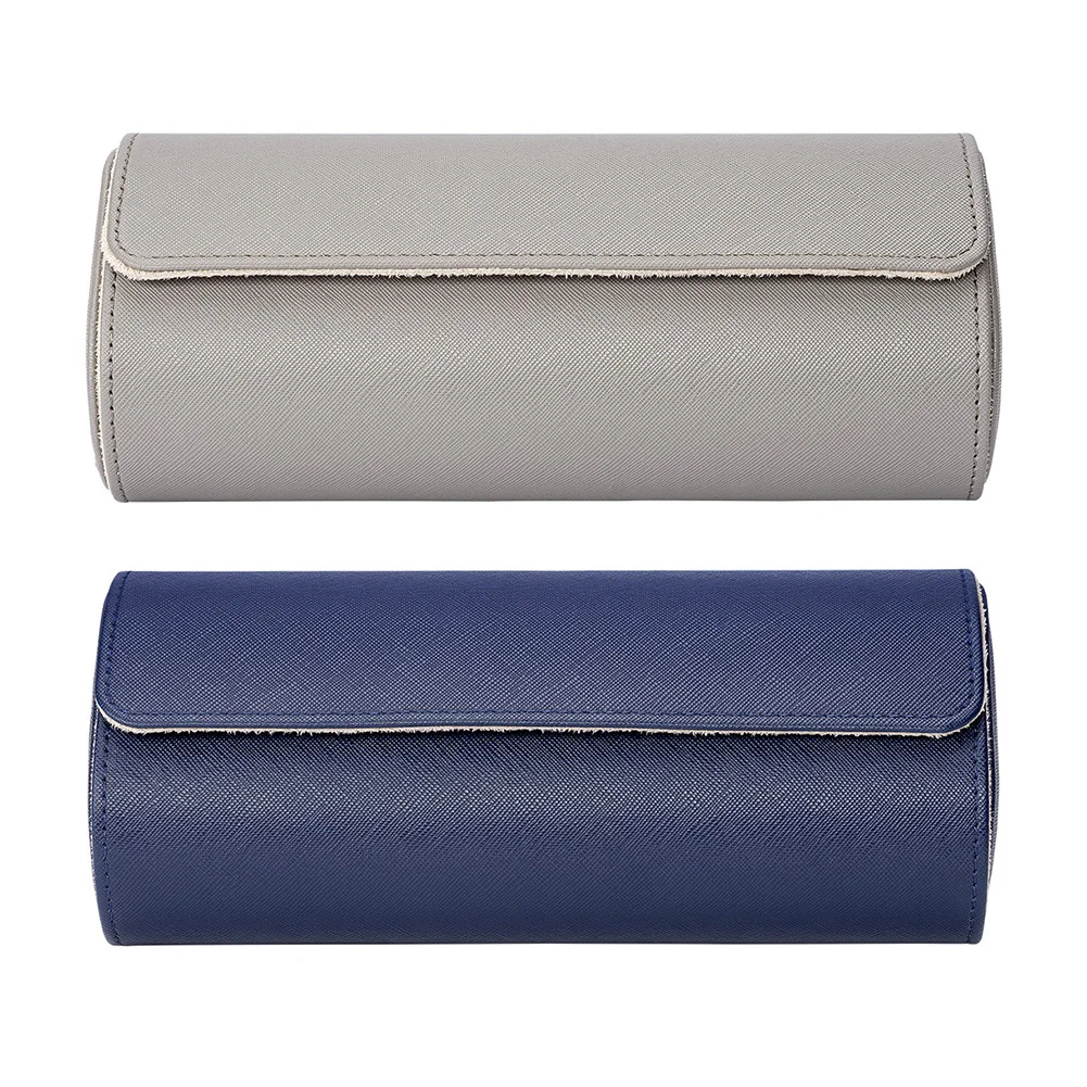 

3 Slots Watch Roll Travel Case Portable Leather Wrist Jewelry Watch Roll Retro Travel Case Vintage Leather