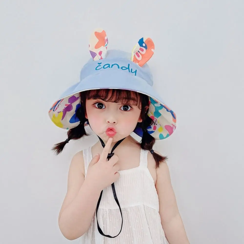 

Double-sided Girls Summer Boys Cute Rabbit Sun Shade Hat Sun Cap Sunscreen Hat