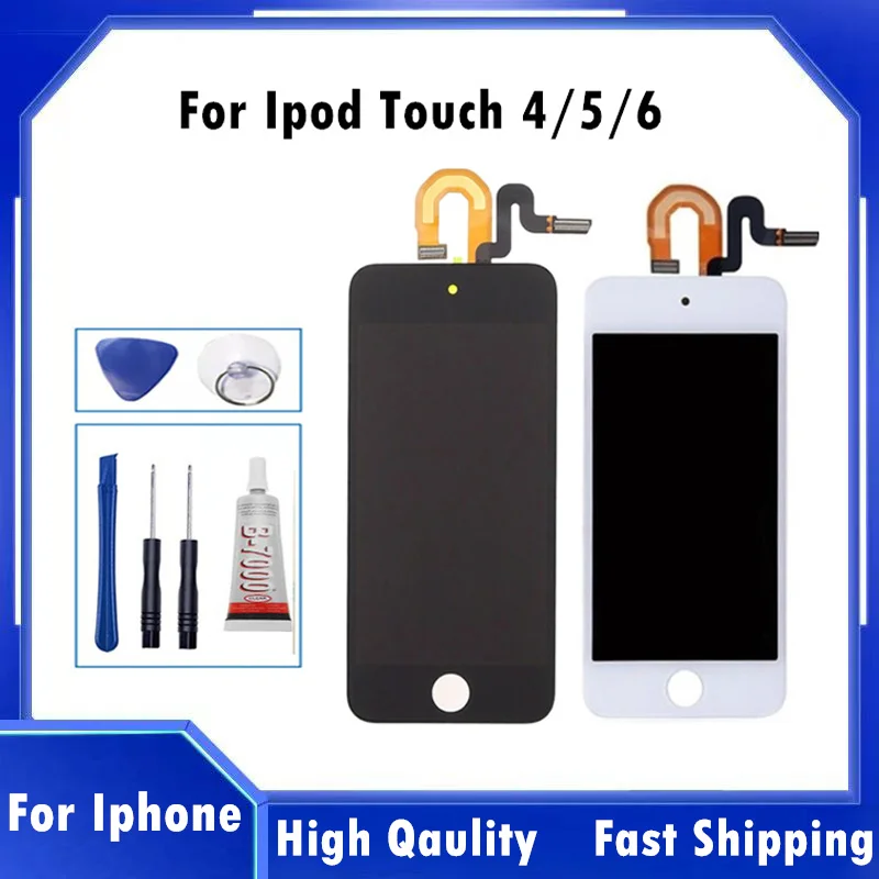 

100% протестированный ЖК-экран для iPod Touch 4 5 6 6, ЖК-дисплей, сенсорный дигитайзер в сборе, Замена для iPod Touch 4 5 5 6