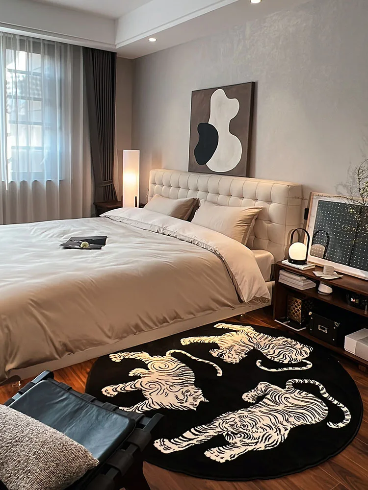 

Бежевые минималистичные тигровые круглые ковры, роскошный ковер для гостиной, удобный мягкий ковер для спальни, коврики для балкона, коврик для крыльца, коврик alfomig