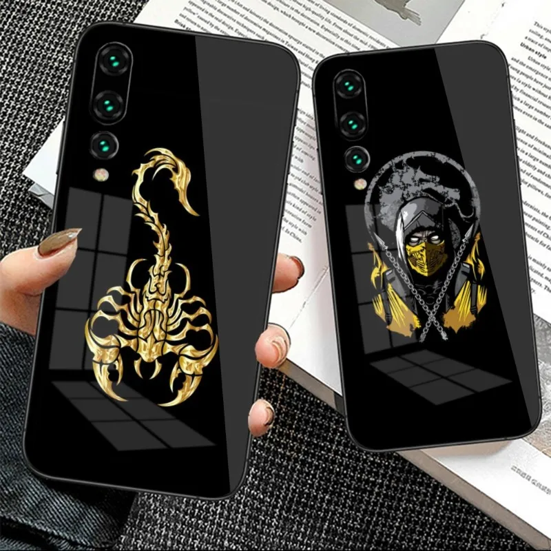 

Роскошный чехол Kombat Scorpion для телефона Huawei P50 P40 P30 P20 Pro Mate 40 30 20 Pro Nova 9 8 7 PC стеклянный чехол для телефона Funda