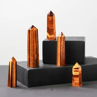 4 10cm natural tiger eye magic wand single point obelisk tower crystals treatment stone healing reiki gems specimens collections