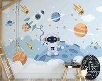 custom photo mural wallpaper 3d space astronaut cartoon rocket childrens room home decor wallpapers for wall in rolls