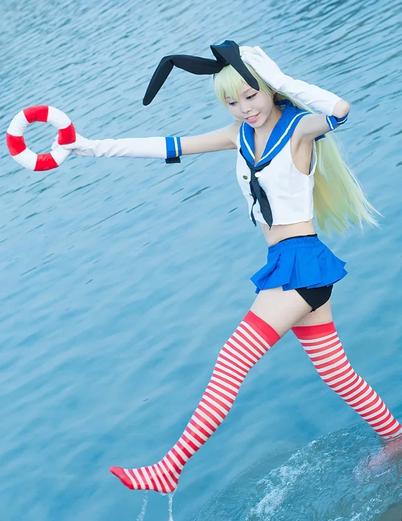 Коллекция Kantai Kancolle Fleet Kanmusu Shimakaze карнавальный костюм аниме для девочек моряка