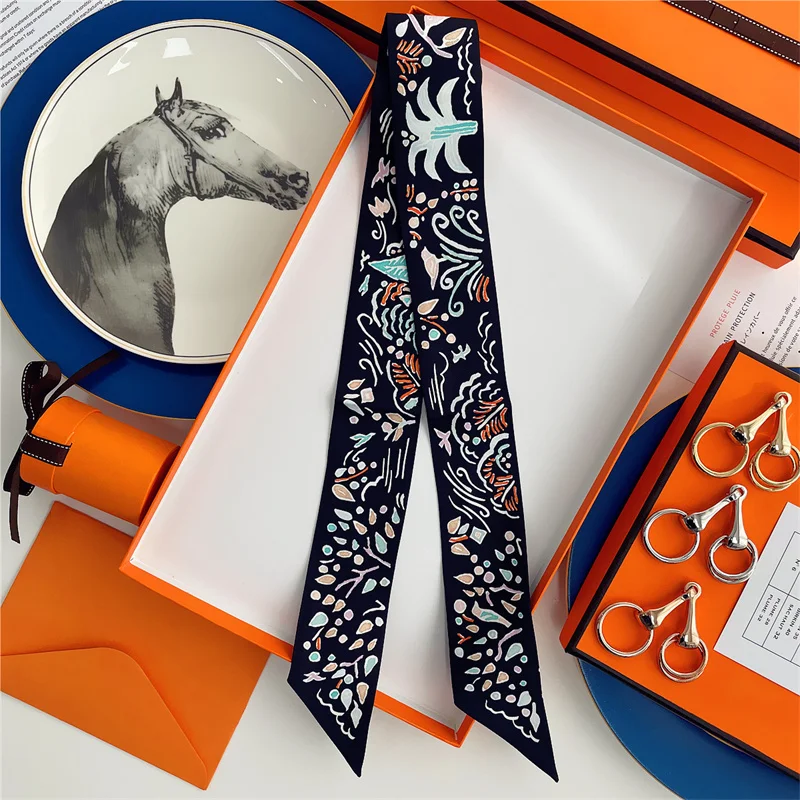 100% шелковый высококачественный роскошный брендовый шарф Женская Повязка На